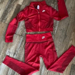 COPY - Red Nike stretch jump suit